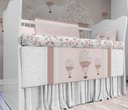 Ver imagem 5 de Kit Berço Enxoval de Bebê Floral Rosa Balões Menina Algodão