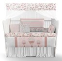 Ver imagem 1 de Kit Berço Enxoval de Bebê Floral Rosa Balões Menina Algodão