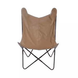 Poltrona Butterfly Caramelo Base Metal Design Icônico e Acabamento Premium