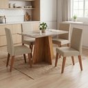 Ver imagem 2 de Conjunto Sala de Jantar Mesa 1,20m Moove 4 Cadeiras Milano Viero