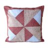 Capa de Almofada Patchwork, Padrão Catavento, Tons de Azul, 41c - 1