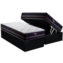 Ver imagem 1 de Cama Box Baú Solteiro: Colchão Molas Herval Maxspring Málaga + Base Crc Suede Black(88x188)