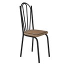 Ver imagem 2 de Conjunto De Mesa Tubular Com 4 Cadeiras 121 Malva Tampo De Vidro 107cm SF Preto Fosco Assento Rattan
