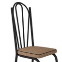 Ver imagem 3 de Conjunto De Mesa Tubular Com 4 Cadeiras 121 Malva Tampo De Vidro 107cm SF Preto Fosco Assento Rattan