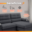 Ver imagem 5 de Sofá Retrátil e Reclinável 3 Lugares 2,10m C/ Porta Copos Slim Stanley
