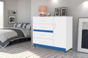 Ver imagem 1 de Cômoda Organizadora Pr 4 Gavetas e 1 Porta Cor Branco / Azul