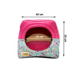 Cama Iglu e Toca Para Cachorro Luppet Luxo Rosa Borboleta - M - 2