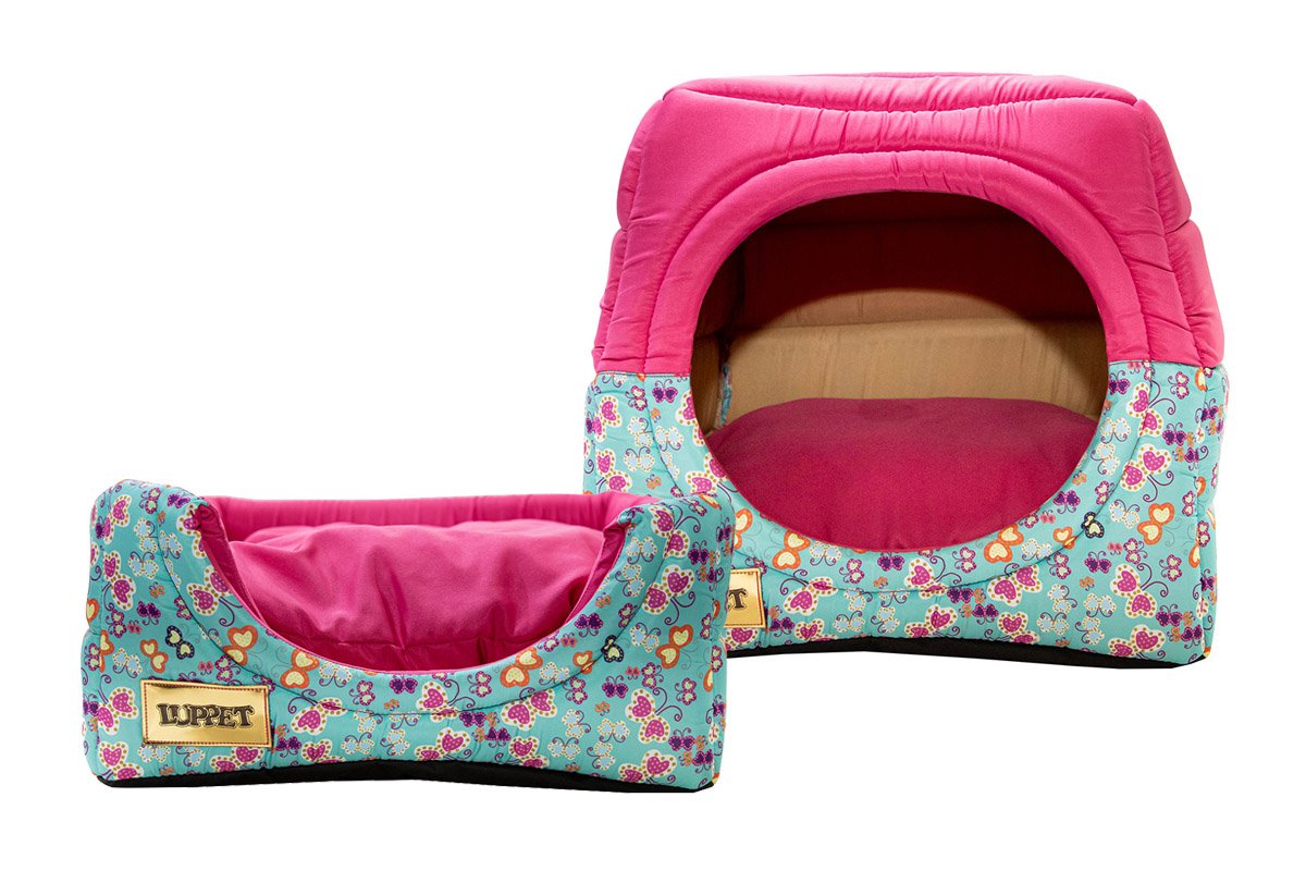 Cama Iglu e Toca Para Cachorro Luppet Luxo Rosa Borboleta - M - 3