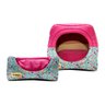 Cama Iglu e Toca Para Cachorro Luppet Luxo Rosa Borboleta - M - 3