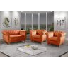 Conjunto Realeza Sofá com Poltronas Chesterfield Decoração Sala Recepção - Veludo Terracota - 7