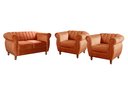 Ver imagem 1 de Conjunto Realeza Sofá com Poltronas Chesterfield Decoração Sala Recepção - Veludo Terracota