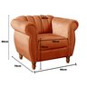 Conjunto Realeza Sofá com Poltronas Chesterfield Decoração Sala Recepção - Veludo Terracota - 6