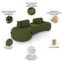 Ver imagem 3 de Sofá 4 Lugares 325cm Orgânico com Mesa Mellanie Linho Verde Z32 - Mpozenato