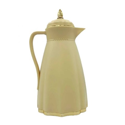 Garrafa Térmica Bege com Detalhes Dourado - 1l
