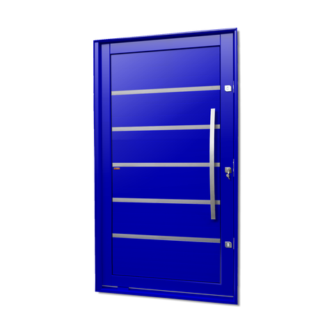 Porta Pivotante Alumínio Lambril Premium c/Pux.Dir. Elite Azul 216x150 Brimak