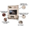 Estante Home Theater com Bancada Laguna com Mesa de Centro Indianápolis Calacata Off White – Madetec - 9
