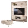 Estante Home Theater com Bancada Laguna com Mesa de Centro Indianápolis Calacata Off White – Madetec - 1