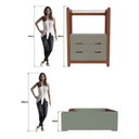 Ver imagem 4 de Quarto Infantil Completo Guarda-Roupa Closet e Cama Casal Montessoriana 100% MDF Olivia e Mark Verde/Verti/Castanho