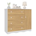 Ver imagem 2 de Cômoda Infantil 95cm 1 Porta e 4 Gavetas Realeza Multimóveis Mp4454 Branco/madeirado