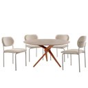 Ver imagem 2 de Sala de Jantar Mesa Ballare Tampo 135cm Texturizado com 4 Cadeiras Marchezine Moderna Mobilia