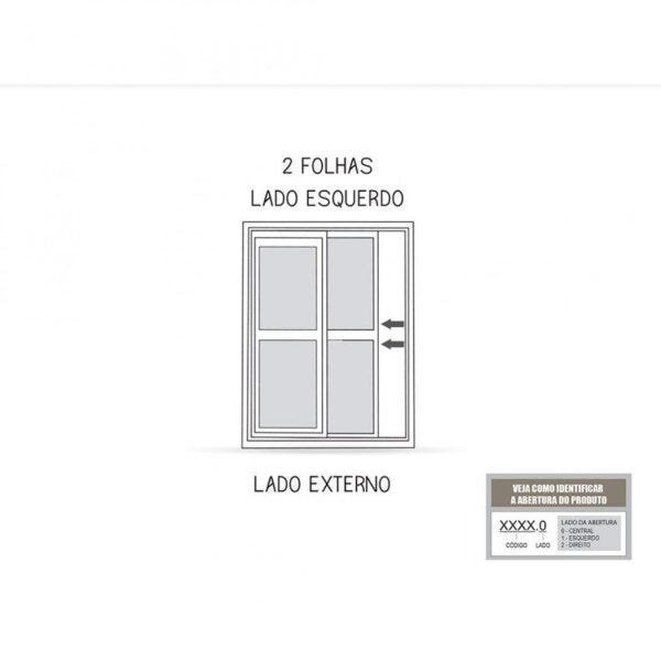 Porta de Alumínio de Correr 215x160cm 1 Folha com Vidro Lucasa Ideale  - 4
