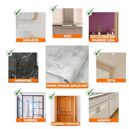 Papel de Parede Adesivo Lavavel Cimento Queimado Marmorizado Cinza 500x60cm - 3