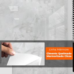 Papel de Parede Adesivo Lavavel Cimento Queimado Marmorizado Cinza 500x60cm - 4