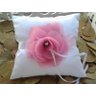 Almofada Porta aliança flor rosa casamento - 3