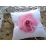 Almofada Porta aliança flor rosa casamento - 2