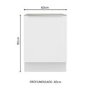 Ver imagem 2 de Balcão Madesa Lux 60 cm 1 Porta (Sem Tampo) Branco/Branco Veludo Cor:Branco/Branco Veludo