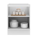 Ver imagem 3 de Balcão Madesa Lux 60 cm 1 Porta (Sem Tampo) Branco/Branco Veludo Cor:Branco/Branco Veludo
