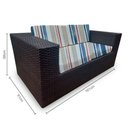 Ver imagem 2 de Conjunto Bora Bora Escuro - 1 Sofá 2 Lugares + 2 Poltronas + 1 Mesa de Centro - Gipóia