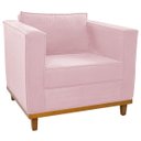 Ver imagem 6 de Kit Sofá 2 Lugares e Poltrona Europa Suede Doce Sonho Móveis - Rosa Bebê