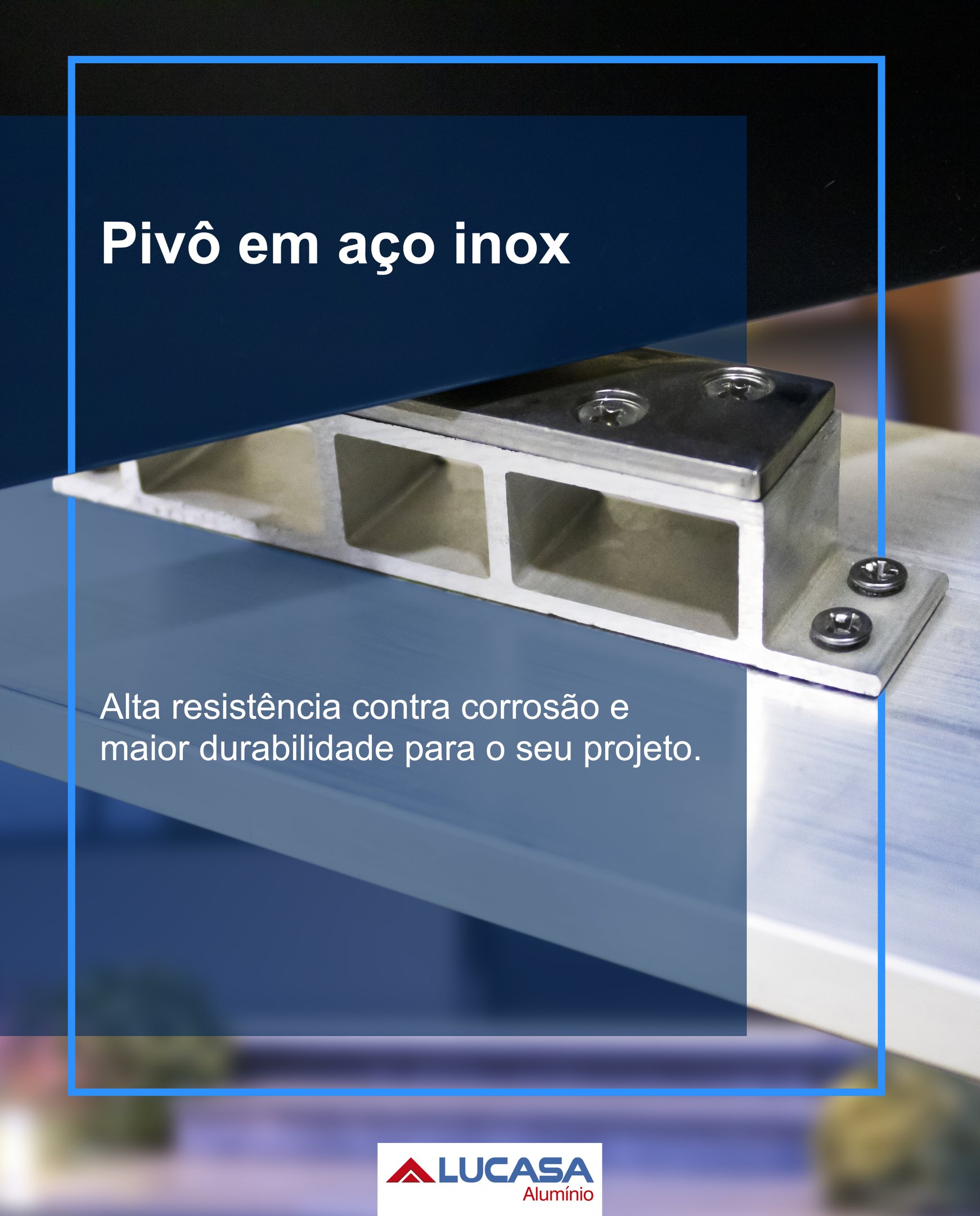 Porta Pivotante de Aluminio com  Friso Puxador de 1 metro 225x130 Lucasa Aluminio - 4