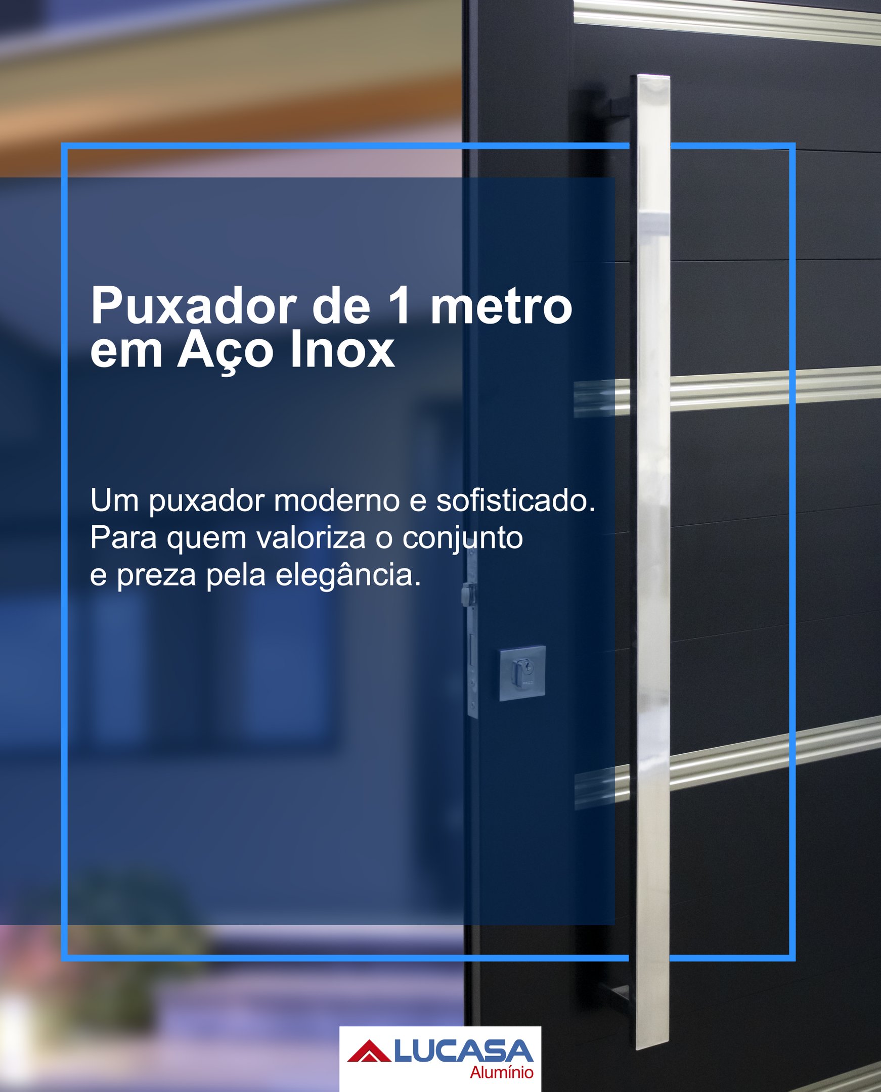 Porta Pivotante de Aluminio com  Friso Puxador de 1 metro 225x130 Lucasa Aluminio - 5