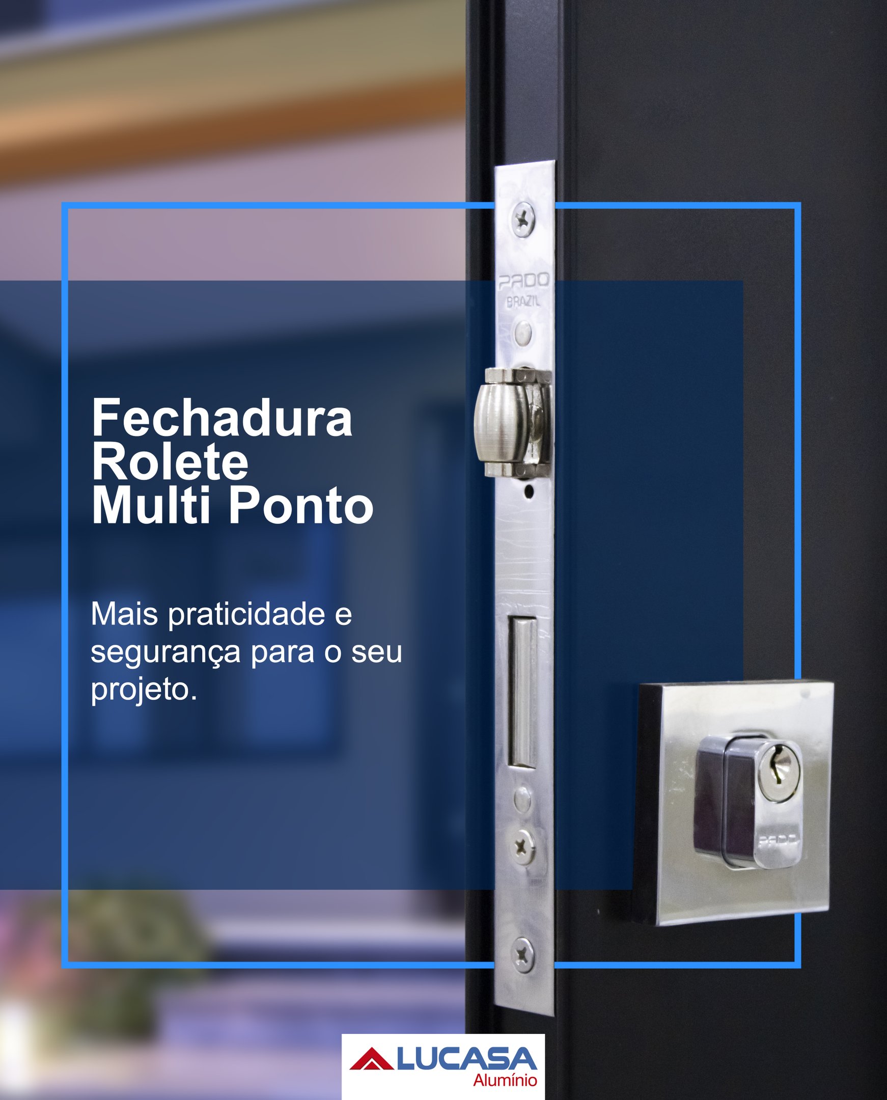 Porta Pivotante de Aluminio com  Friso Puxador de 1 metro 225x130 Lucasa Aluminio - 6