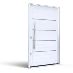 Porta Pivotante de Aluminio com  Friso Puxador de 1 metro 225x130 Lucasa Aluminio
