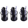 Porta Lapis Organizador Aramado Kit 3 Unidades Caneta Lapis Tesoura Escritorio Mesa de Trabalho - 1