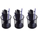 Ver imagem 1 de Porta Lapis Organizador Aramado Kit 3 Unidades Caneta Lapis Tesoura Escritorio Mesa de Trabalho
