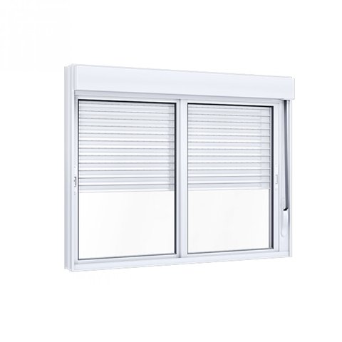 Janela de Alumínio Veneziana 120x120cm com Persiana Black Out Integrada Lucasa Alumínio