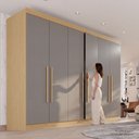 Ver mais imagens de Guarda-Roupa Casal 6 Portas 6 Gavetas 100% MDF Órion Plus Off White/Cinamomo/Off-White