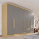 Ver imagem 1 de Guarda-Roupa Casal 6 Portas 6 Gavetas 100% MDF Órion Plus Off White/Cinamomo/Off-White