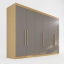 Ver imagem 3 de Guarda-Roupa Casal 6 Portas 6 Gavetas 100% MDF Órion Plus Off White/Cinamomo/Off-White
