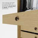 Ver imagem 7 de Guarda-Roupa Casal 6 Portas 6 Gavetas 100% MDF Órion Plus Off White/Cinamomo/Off-White