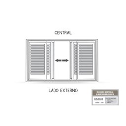 Janela de Alumínio Veneziana Central 4 Folhas Móveis 2 Fixas com Grade 100x150cm  Lucasa Eccellente  - 5