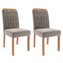 Ver mais imagens de Mesa de Jantar Tampo de Vidro Off White Ester 1,80 com e 6 Cadeiras Paola Cinamomo/madeira/joli
