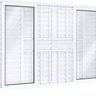 Janela de Alumínio Veneziana 100x200cm 4 Folhas Móveis 2 Fixas com Grade e Vidro Lucasa Eccellente  - 4