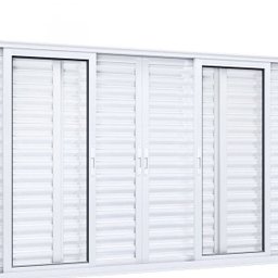 Janela de Alumínio Veneziana 100x200cm 4 Folhas Móveis 2 Fixas com Vidro Lucasa Eccellente - 3 Janela de Alumínio Veneziana 100x200cm 4 Folhas Móveis 2 Fixas com Vidro Lucasa Eccellente - 3