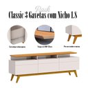 Ver imagem 6 de Rack Bancada 3 Gavetas com Nicho e Painel para Tv Classic 1.8 Off White Nature - Imcal
