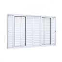 Ver imagem 1 de Janela de Alumínio Veneziana 120x150cm 4 Folhas Móveis 2 Fixas com Vidro Lucasa Eccellente Branco Ul